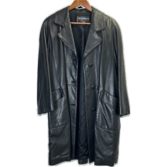 Denimaxx New York Soft Leather Mid Length Lined Winter Coat Size M - Picture 3 of 10